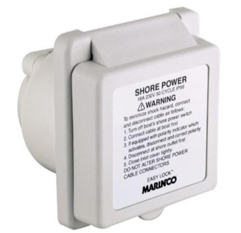 Marinco 16A Inlet Easy Lock Export With Warning Label 230V OEM