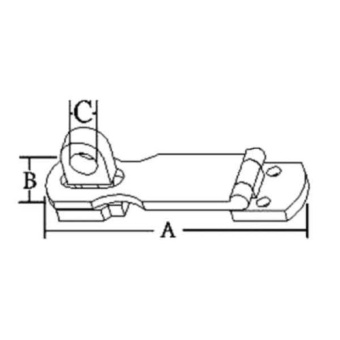 Allpa Stainless Steel Swivel Hasp, A=75mm, B=25mm, C=9mm