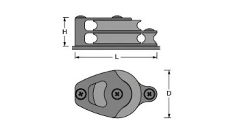 Antal 00612 - Aluminum Block Series OPF-60, Ball Bearing, Double Foot Block