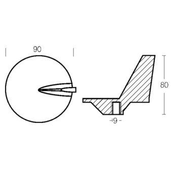 E. Polipodio Zinc Fin For Alpha One Bravo I-II-III Engine
