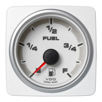 VDO A2C1338650001 - Veratron 52mm (2-1/16") AcquaLink Fuel Level Gauge E/F - White Dial & Bezel