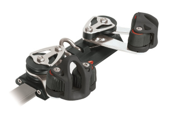 Ronstan RC12223 Series 22 Traveller Car, 4 Control Sheaves with Cleat (Long)