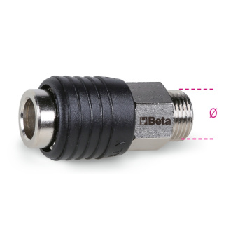 Beta 019170001 - Universal Ball Quick Couplers, Shockproof Rubber, Male 1/4" BSP