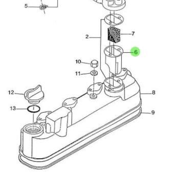 Nanni Diesel 970302768 - Breather Element Housing for 4.150HE Engines