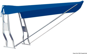 Osculati 46.906.31 - Telescopic Stern Awning Navy Blue 130 x 145 cm