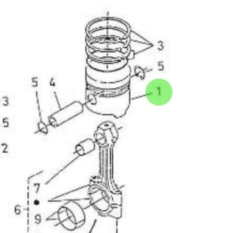 Nanni Diesel 970301954 - Standard Piston for 4.190HE Engines