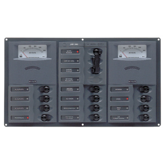 BEP Marine 900-ACM2-AM-110 - AC Circuit Breaker Panel With Analog Meters, 2SP 1DP AC120V