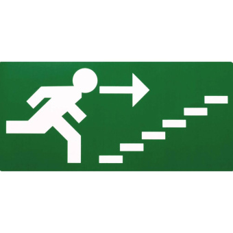 Marine Emergency Escape Route Stairway Direction Sticker, Soft PVC, 21×10 cm