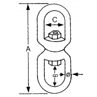 S.S AISI 316 Swivel Eye/Eye 16 mm
