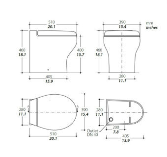 Tecma T-S2G012NW/P02C0 - 12V Silence Plus 2G Hight Marine Toilet All-in-One Standard Panel