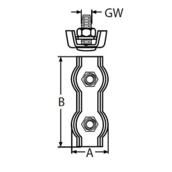 Euromarine Double Flat Cable Clamp A4 Ø3mm