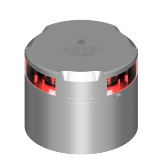 Lopolight 201-014-CD - Navigation Light 2NM 360° Red, Silver W/Connector & Alu-Base (CD)