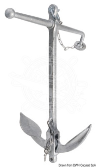 Osculati Admiralty Anchor – Hot-Galvanized Steel with Folding Flukes