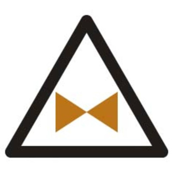 Marine Emergency Shut-Off Valve Identification Sticker with Symbol, Soft PVC, Triangular, 90×90×90 mm