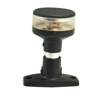 Euromarine Navigation Light On Black Tilting Pole - White 360° - 102mm