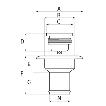 Nuova Rade 35011 - Plastic Deck Filler Ø38mm For Fuel, White