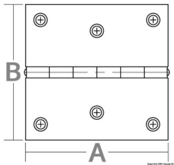 Osculati 38.822.01 - Mirror Polished SS Rectangular Hinge 60x30 mm