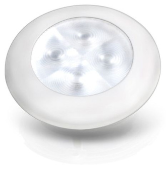 Hella Marine 2XT 980 500-541 LED Round Courtesy Lamps - White - White Plastic Rim, 12V