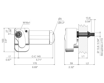 Roca 533011 W12 Windscreen Wiper Motor - 12V - Bulkhead 16mm