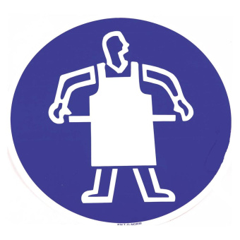 Marine Safety Apron Must Be Worn Sticker, Protective Apron Symbol, Soft PVC