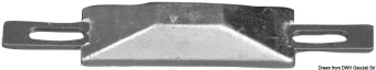 Rectangular Anode with Insert 250 g 95x34x17 mm - Osculati 43.907.01