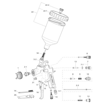 Iwata W-400 WBX Gun + 600ml Bucket - 1.2 Nozzle