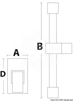 Osculati 17.004.06 - Square Boat Shower Rail (Single-Control Rail)