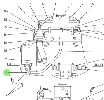 Bukh 532V0335 - Elbow Hose Nipple for DV36 and DV48 Keel Cooling Systems