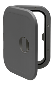 Allpa Plastic Hatch, 373x270mm, 180°, Removable, Grey