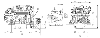 Solé Marine Diesel Engine Mini 55 Turbo With Technodrive Gear Box TM345, R=2.00:1