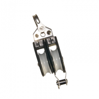 Viadana Wind Speed Ball Bearing Double Block with Becket and Fixed Head for Rope up to 8-12 mm