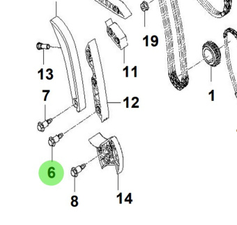 Bukh 24336-3A000 - Timing Chain Tensioner Bolt for S270J Engines