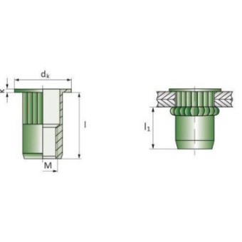 Stainless Steel Threaded Rivet A2 TP M 6x30
