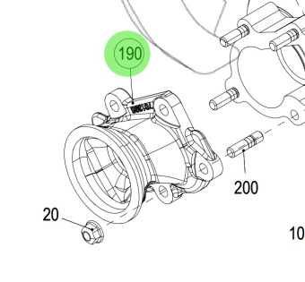 Steyr 500244 - Turbocharger Flange with Screws for SE144E38 Engines