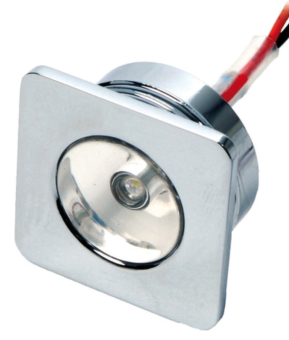 Osculati 12V IP65 Square LED Courtesy Light 30x30 mm Chrome-Plated Brass