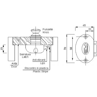 Foresti & Suardi White Plastic Lock With Striking Plate