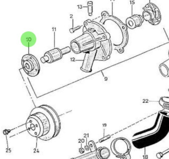 Nanni Diesel 970159645 - Fresh Water Pump Flange for HE Engines