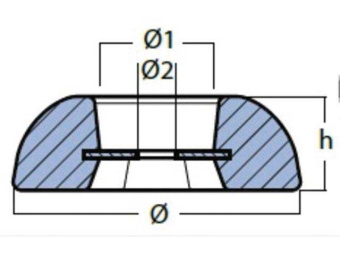 Tecnoseal Disc Rudder Anode Ø190mm