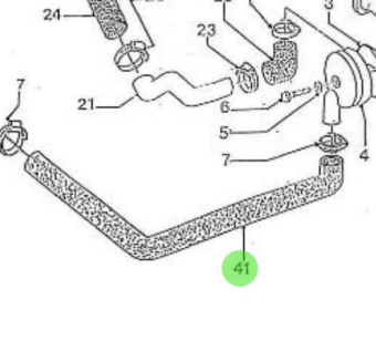 Nanni Diesel 970302625 - Water Pump to Heat Exchanger Cover Hose for HE Engines