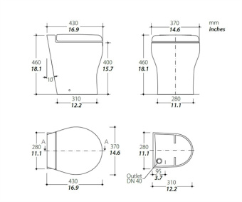 Tecma T-C2G012NW/D04C00 - 12V Elegance 2G Cut Hight Multiframe Panel Poly Soft Closing