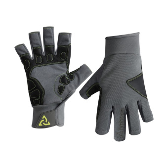 Typhoon Performance Half Finger Youth Sailing Gloves Grey/Lime