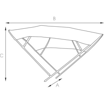 Sun Top Model 'Sixty', White, 175x156x252cm; Aluminum Polished Frames
