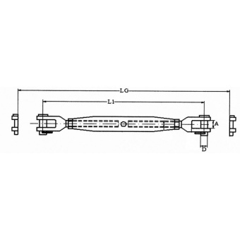 Turnbuckle AISI 316 M14 2 Jaws