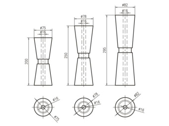 Talamex V-Keel Roller PU L250mm Ø78mm Shaft 16mm
