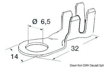 Osculati 14.393.01 - Eye Terminal 6.5 mm (100 pcs)