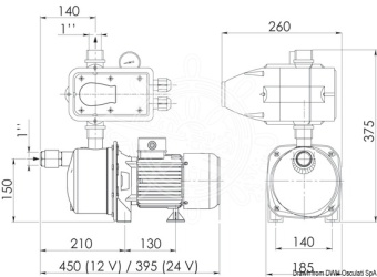 Osculati 16.063.24 - CEM Fresh Water Pump 24 V 50 l/min EPC System