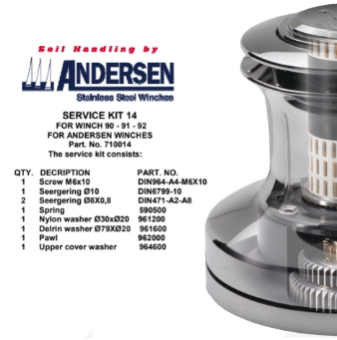 Andersen RA710014 Winch Service Kit 14