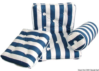 Osculati 24.430.14 - Simple Cotton Cushion Blue/White Stripes 430x350mm