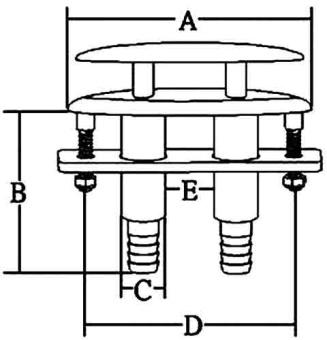 Allpa Stainless Steel Pop-Out Mooring Cleat, (Plastic Drain Adapter Included) 152mm