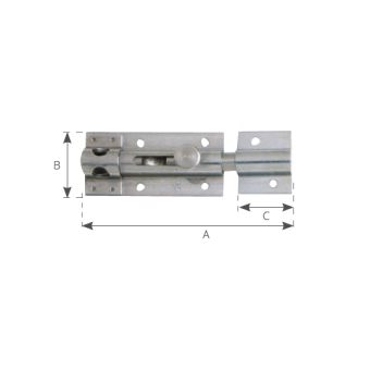 Aldeghi Spring Door Bolt With Padlock Eye 145X36 mm